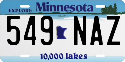 MN license plate 549NAZ