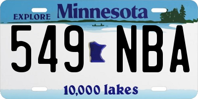 MN license plate 549NBA