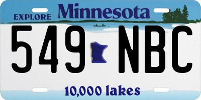 MN license plate 549NBC