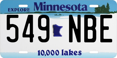 MN license plate 549NBE