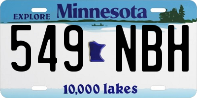 MN license plate 549NBH