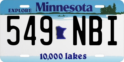 MN license plate 549NBI