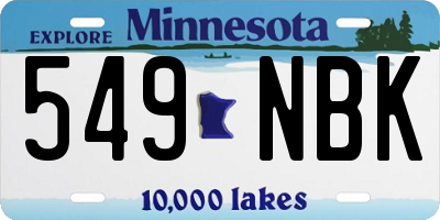 MN license plate 549NBK