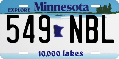 MN license plate 549NBL