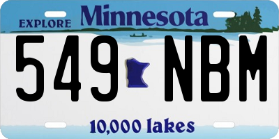 MN license plate 549NBM