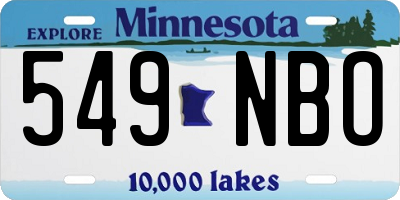 MN license plate 549NBO