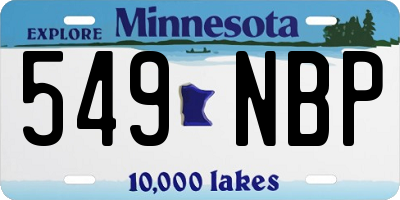 MN license plate 549NBP