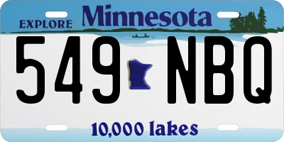 MN license plate 549NBQ