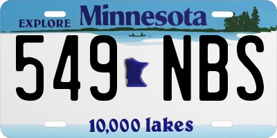 MN license plate 549NBS
