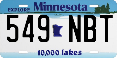 MN license plate 549NBT