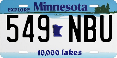 MN license plate 549NBU