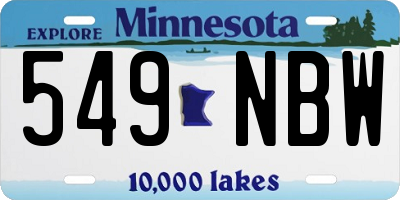 MN license plate 549NBW