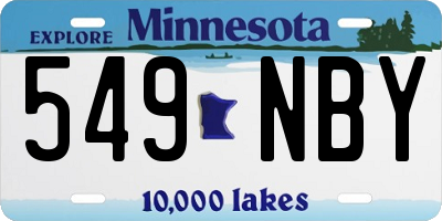 MN license plate 549NBY