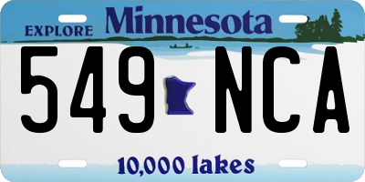 MN license plate 549NCA
