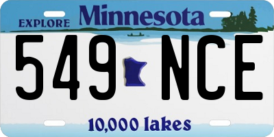 MN license plate 549NCE