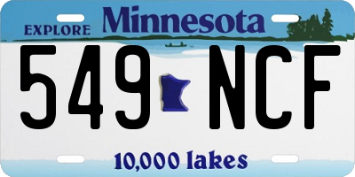 MN license plate 549NCF