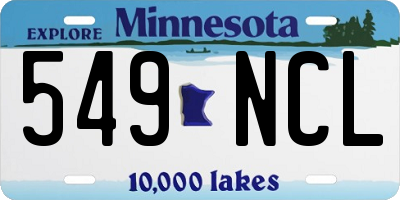 MN license plate 549NCL