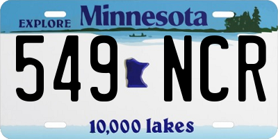 MN license plate 549NCR
