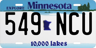 MN license plate 549NCU