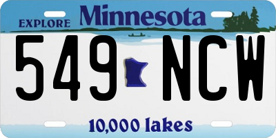 MN license plate 549NCW