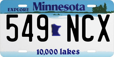MN license plate 549NCX
