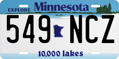 MN license plate 549NCZ