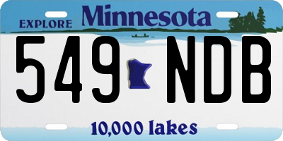 MN license plate 549NDB