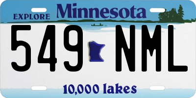 MN license plate 549NML