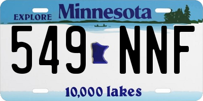 MN license plate 549NNF
