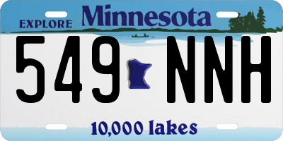 MN license plate 549NNH