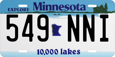 MN license plate 549NNI