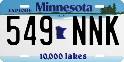 MN license plate 549NNK