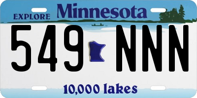 MN license plate 549NNN