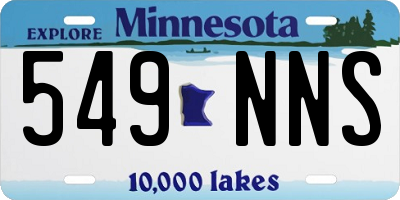 MN license plate 549NNS