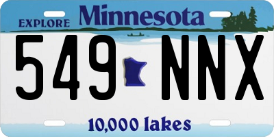 MN license plate 549NNX