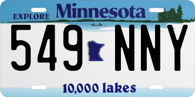 MN license plate 549NNY