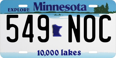 MN license plate 549NOC