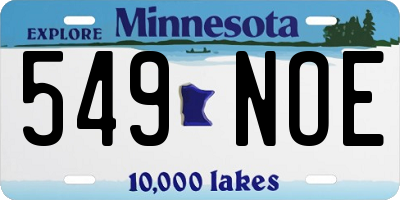 MN license plate 549NOE
