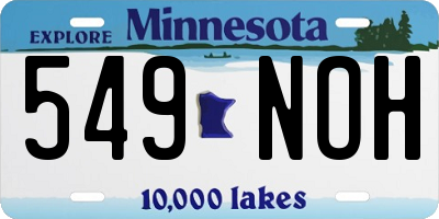 MN license plate 549NOH