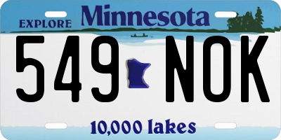 MN license plate 549NOK