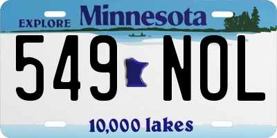MN license plate 549NOL