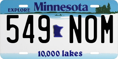 MN license plate 549NOM