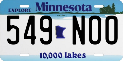 MN license plate 549NOO