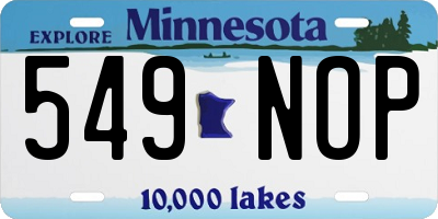 MN license plate 549NOP