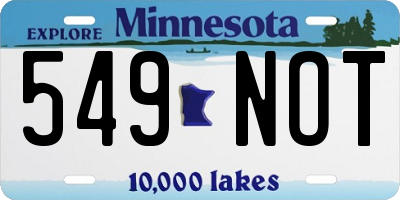 MN license plate 549NOT