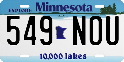 MN license plate 549NOU