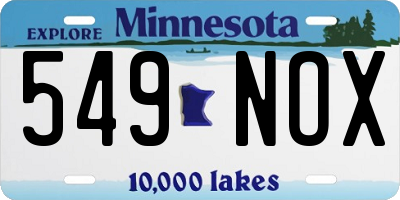 MN license plate 549NOX