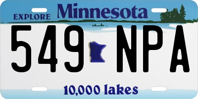 MN license plate 549NPA