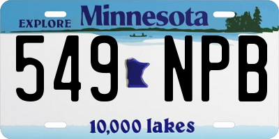 MN license plate 549NPB
