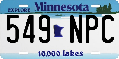 MN license plate 549NPC